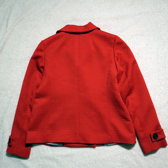 Talbots Ruby Red Tweed Double-Breasted Blazer Jacket 4p Classic Tailored - Picture 3 of 10